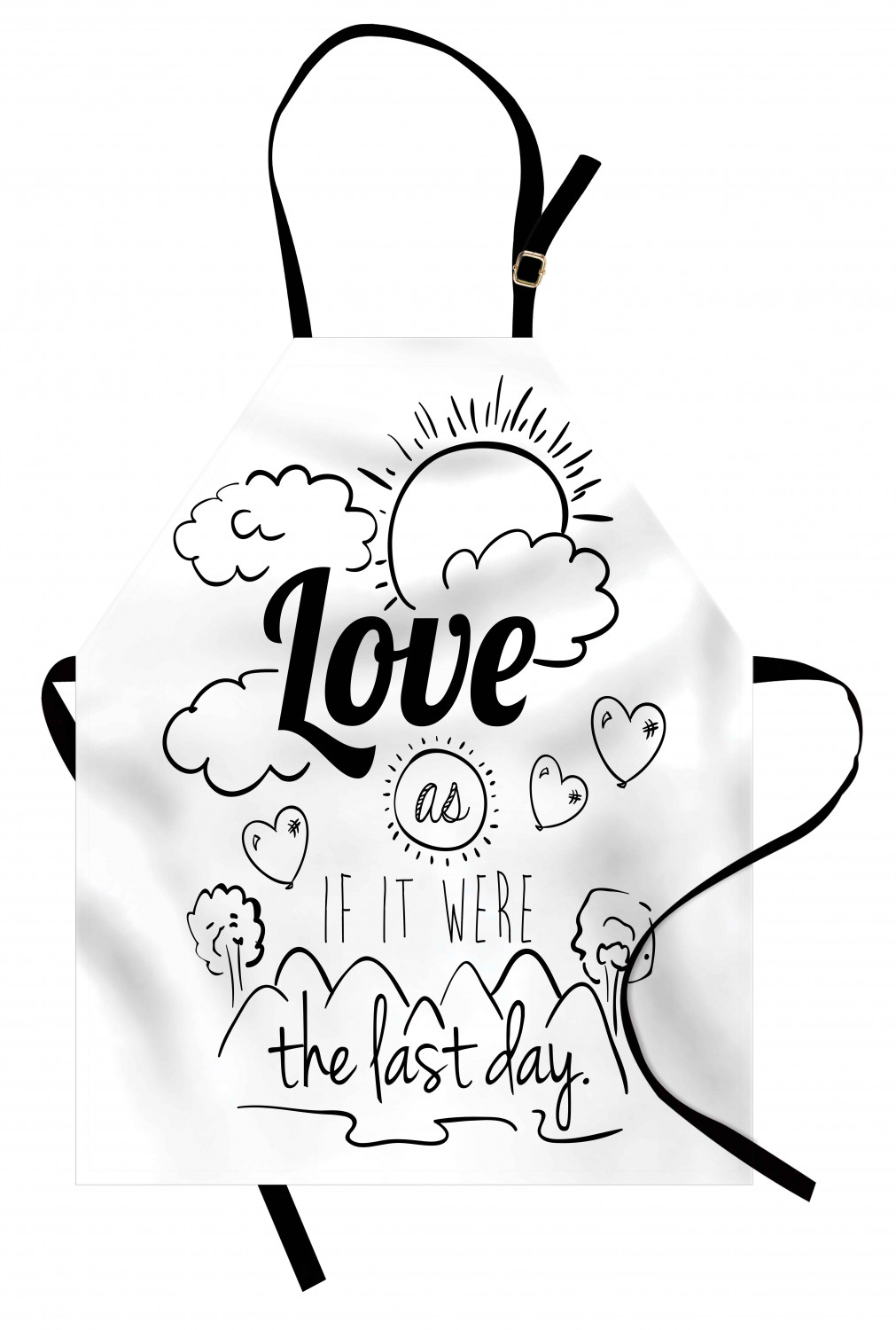 Ambesonne Durable Apron Bib Adjustable Neck for Gardening and Cooking