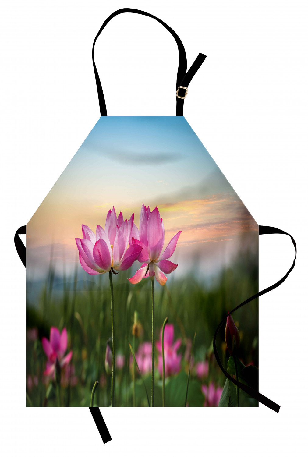 Ambesonne Durable Apron Bib Adjustable Neck for Gardening and Cooking