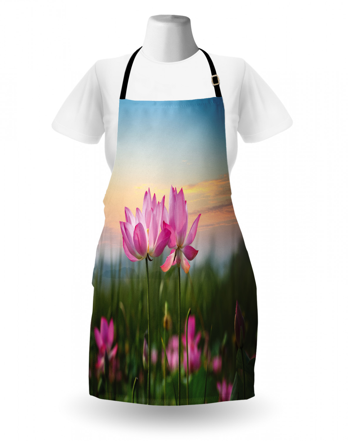 Ambesonne Durable Apron Bib Adjustable Neck for Gardening and Cooking