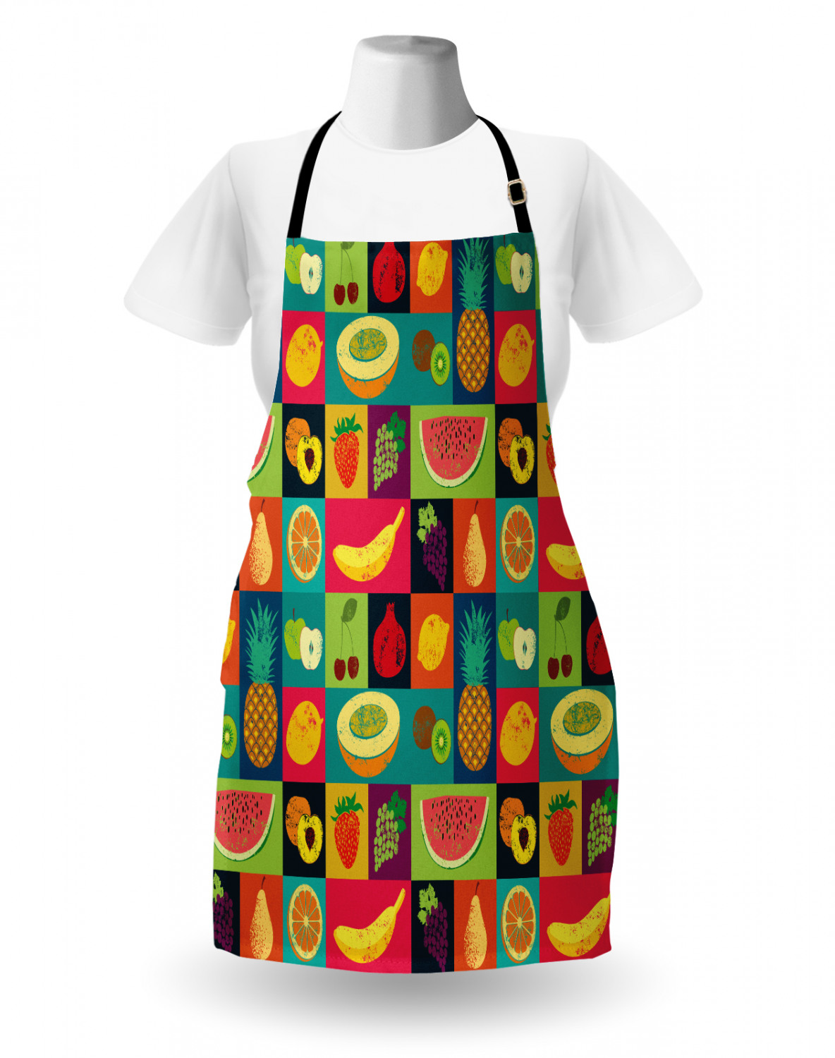 Ambesonne Durable Apron Bib Adjustable Neck for Gardening and Cooking