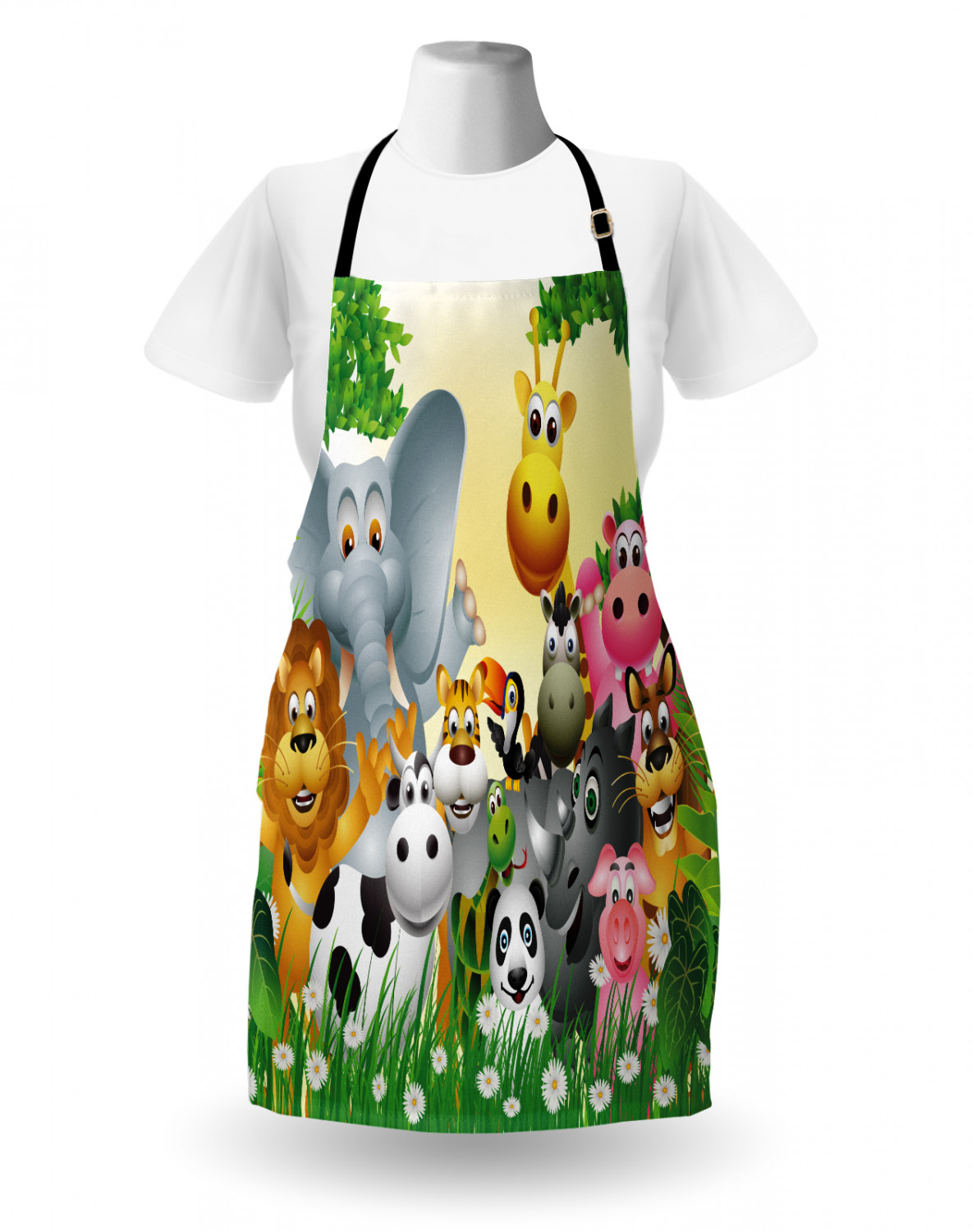 Ambesonne Durable Apron Bib Adjustable Neck for Gardening and Cooking