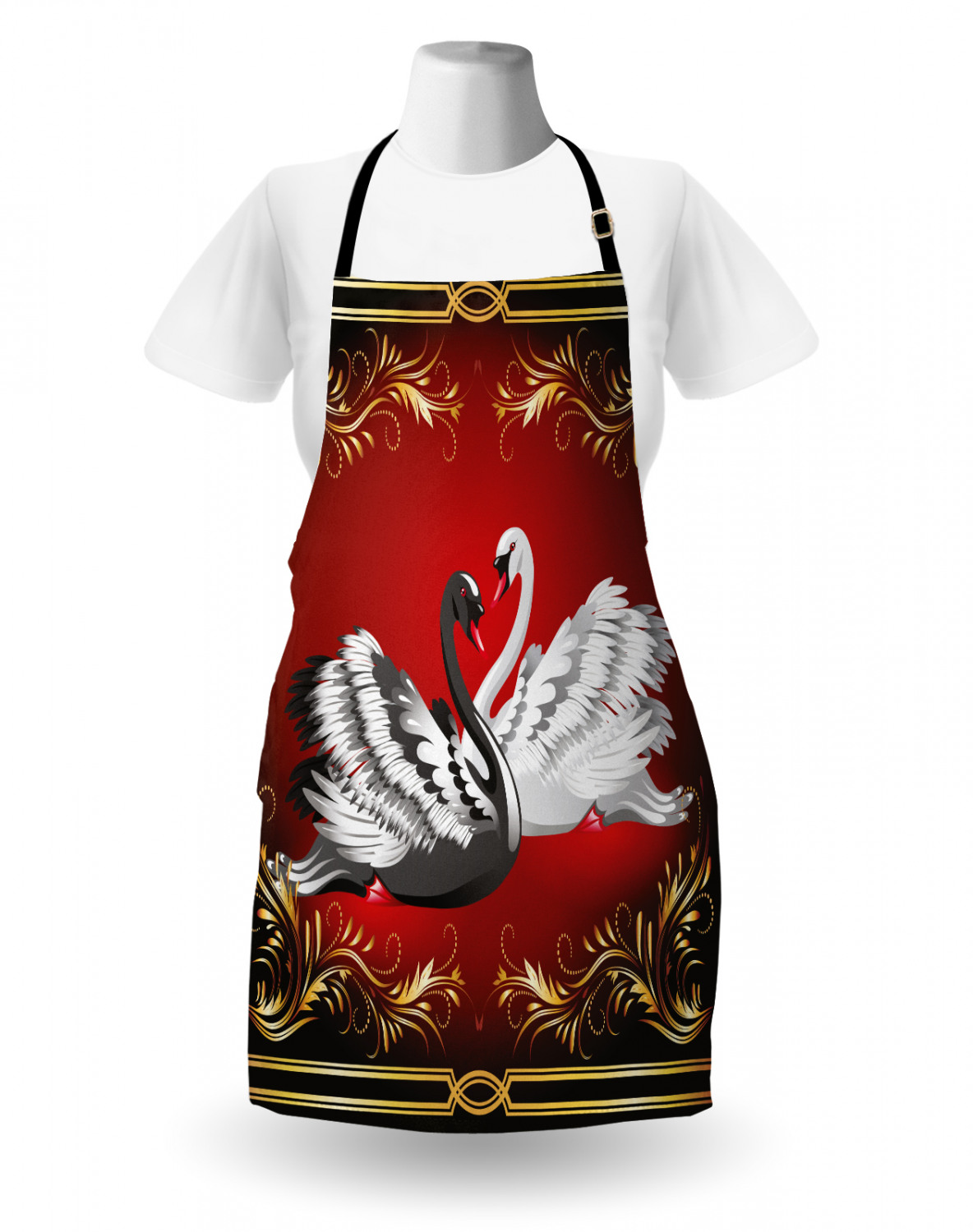 Ambesonne Durable Apron Bib Adjustable Neck for Gardening and Cooking