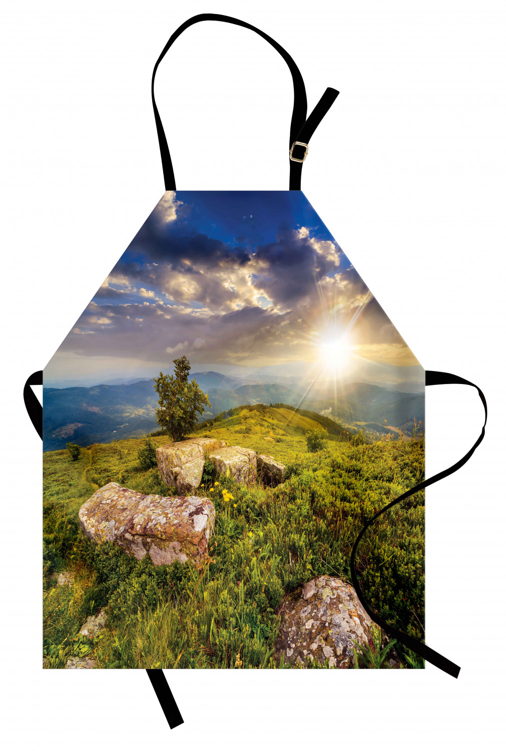 Ambesonne Durable Apron Bib Adjustable Neck for Gardening and Cooking