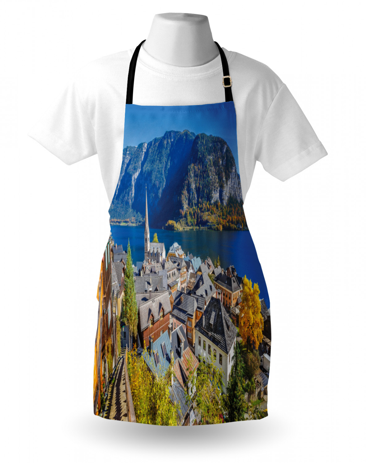 Fall Apron Unisex Kitchen Bib with Adjustable Neck Cooking Ambesonne