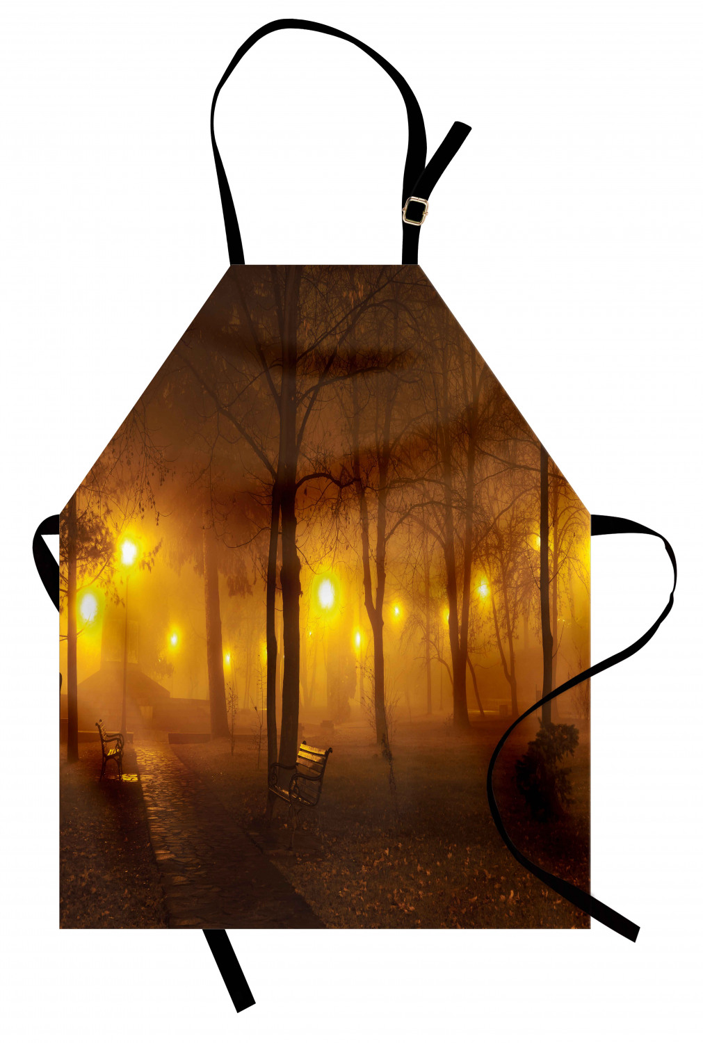 Fall Apron Unisex Kitchen Bib with Adjustable Neck Cooking Ambesonne