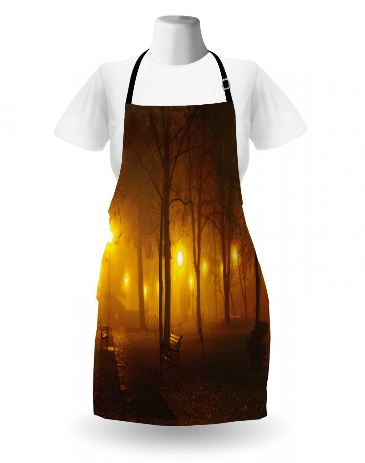 Fall Apron Unisex Kitchen Bib with Adjustable Neck Cooking Ambesonne