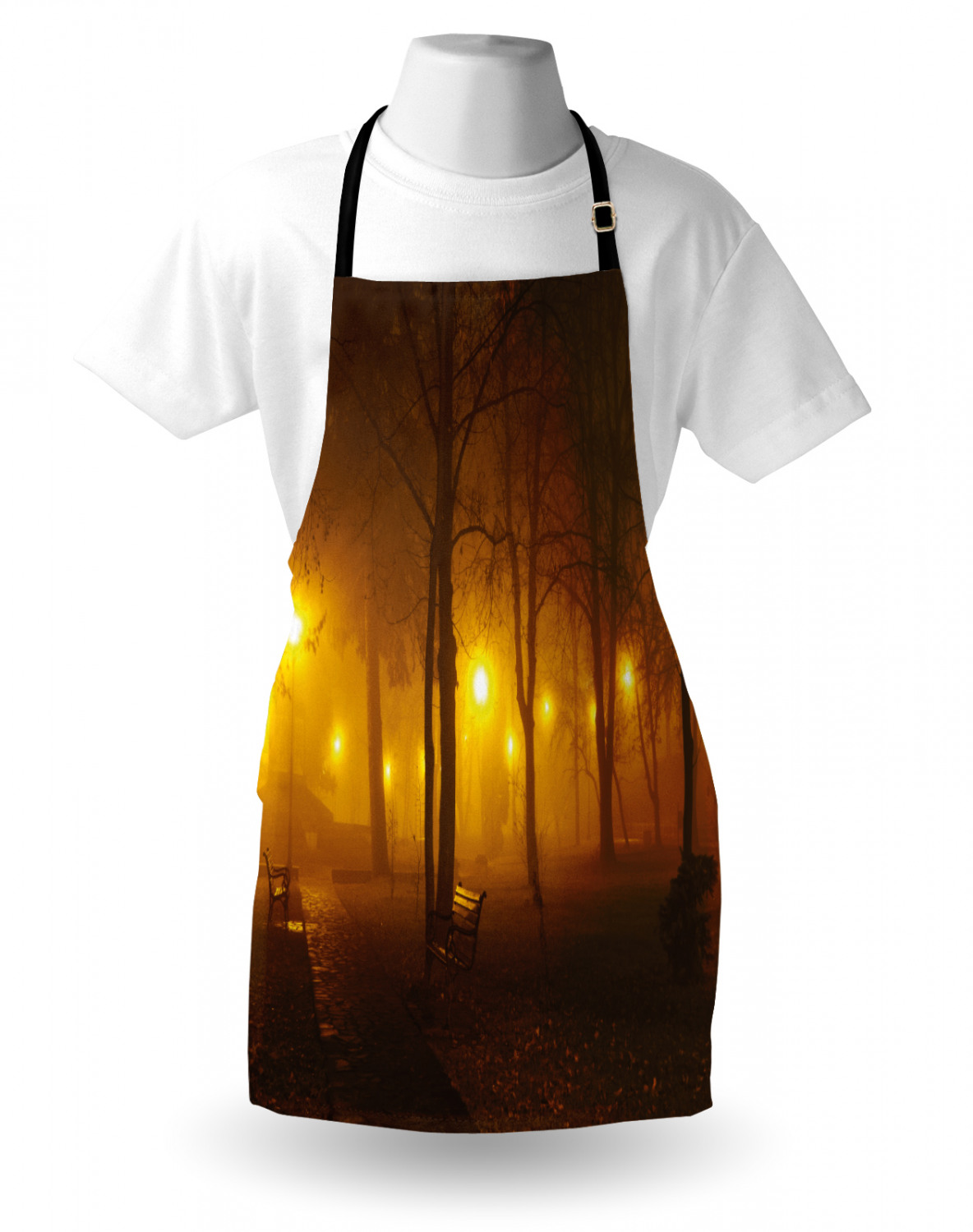 Fall Apron Unisex Kitchen Bib with Adjustable Neck Cooking Ambesonne