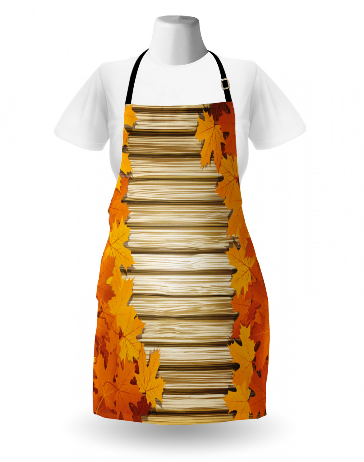 Fall Apron Unisex Kitchen Bib with Adjustable Neck Cooking Ambesonne