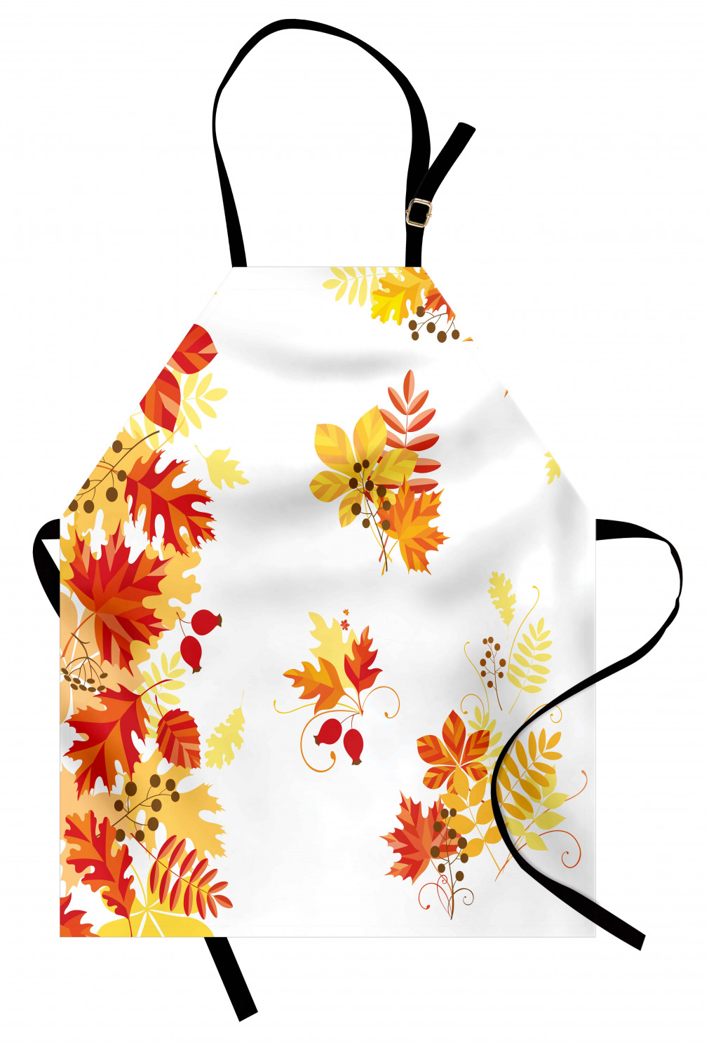 Fall Apron Unisex Kitchen Bib with Adjustable Neck Cooking Ambesonne