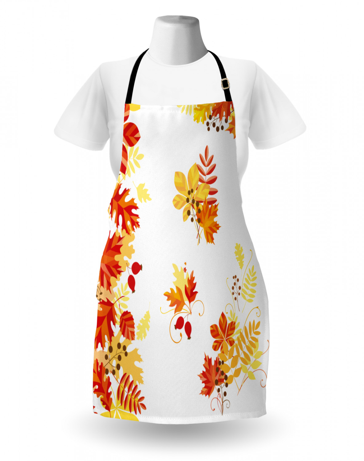 Fall Apron Unisex Kitchen Bib with Adjustable Neck Cooking Ambesonne