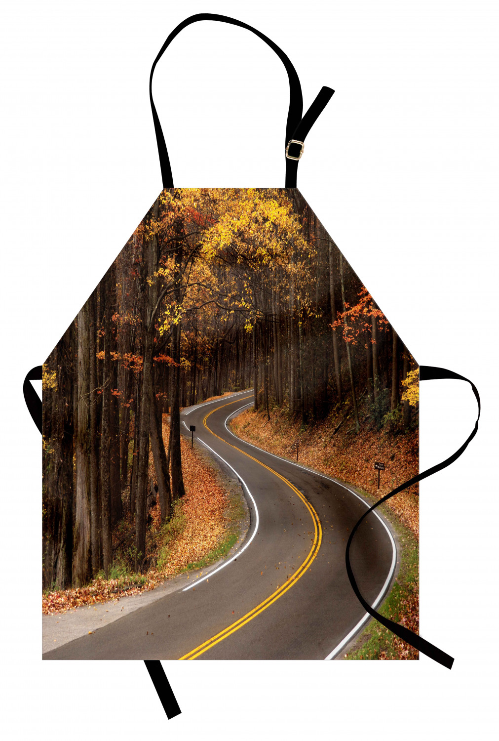 Fall Apron Unisex Kitchen Bib with Adjustable Neck Cooking Ambesonne