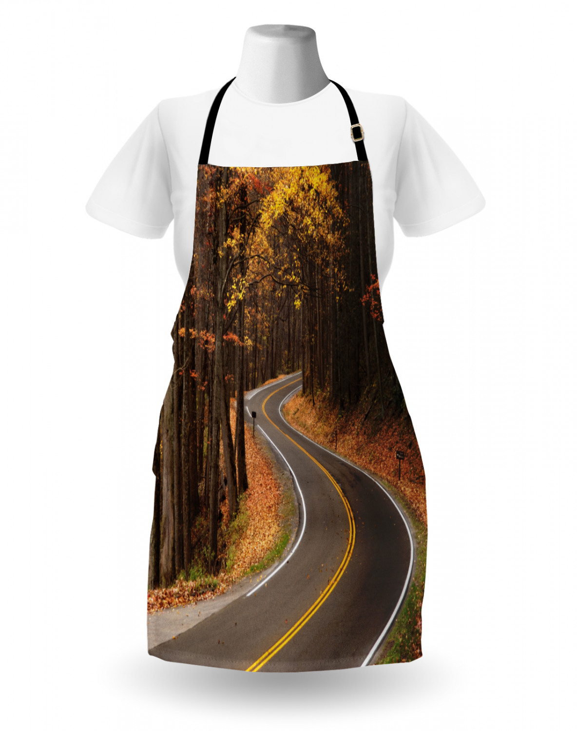 Fall Apron Unisex Kitchen Bib with Adjustable Neck Cooking Ambesonne