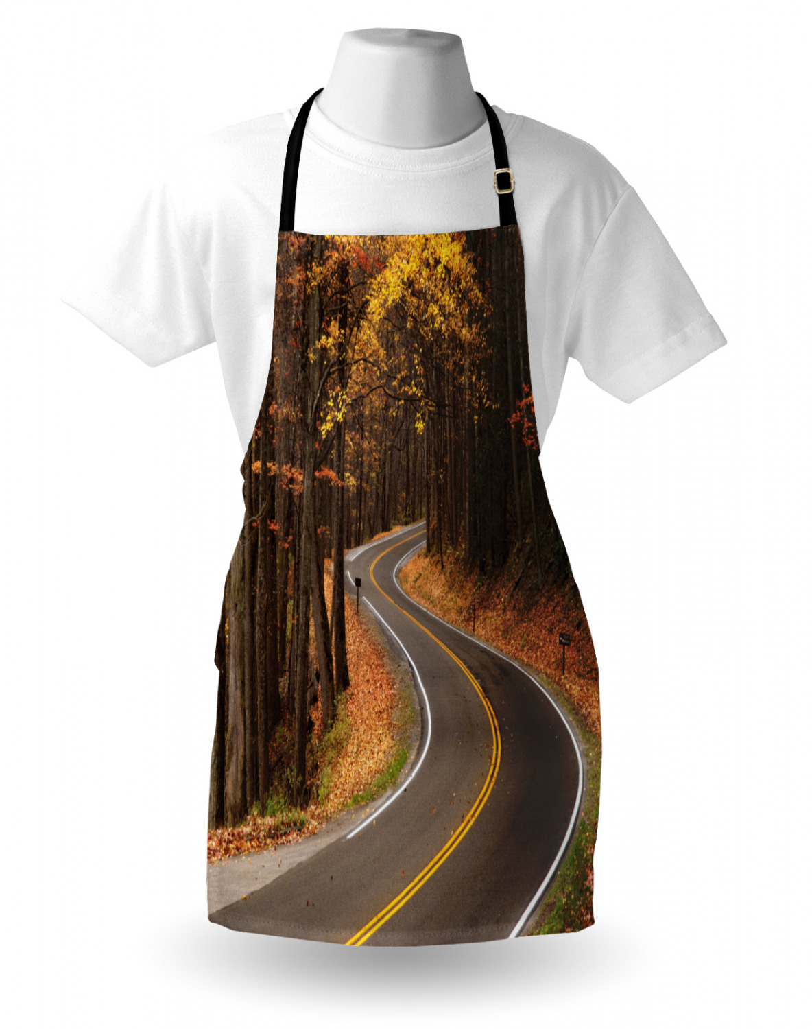 Fall Apron Unisex Kitchen Bib with Adjustable Neck Cooking Ambesonne