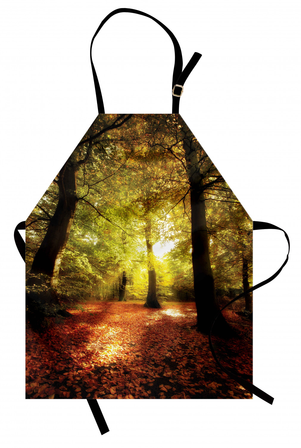 Fall Apron Unisex Kitchen Bib with Adjustable Neck Cooking Ambesonne