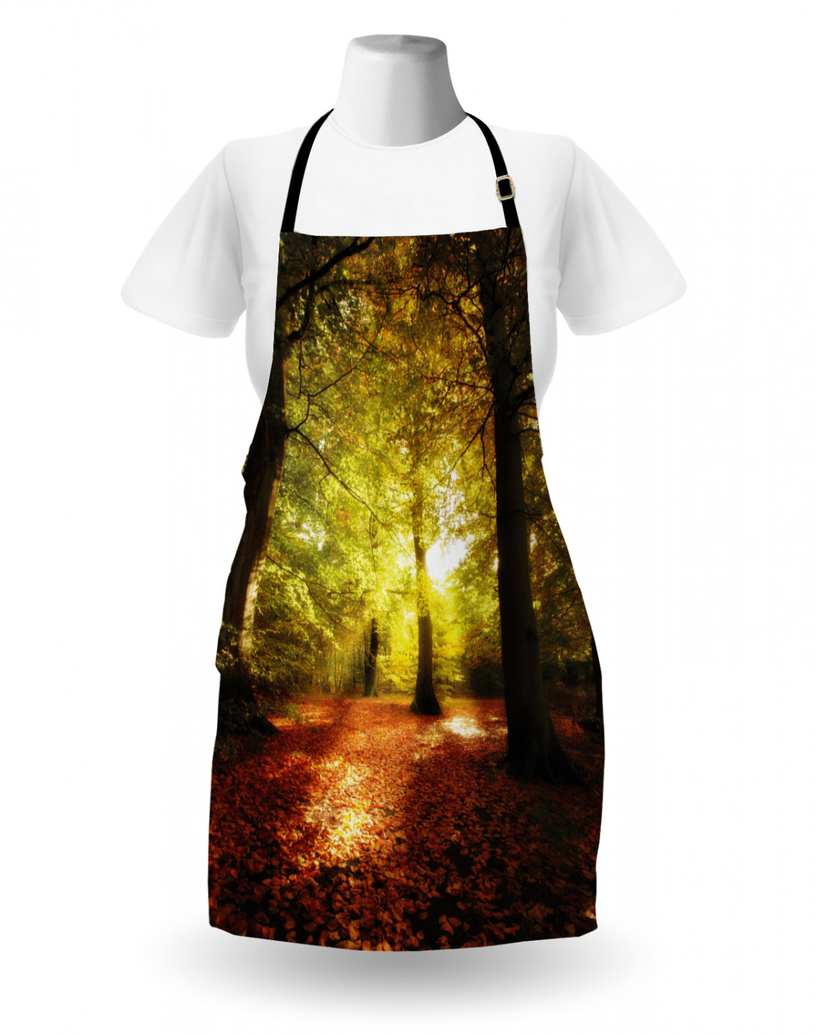 Fall Apron Unisex Kitchen Bib with Adjustable Neck Cooking Ambesonne