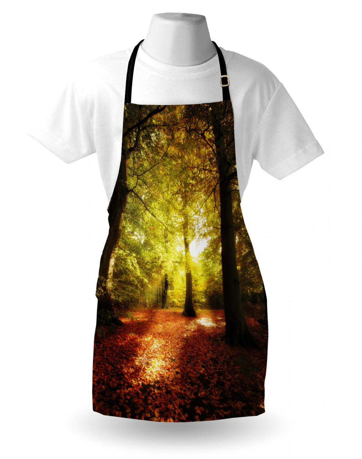 Fall Apron Unisex Kitchen Bib with Adjustable Neck Cooking Ambesonne