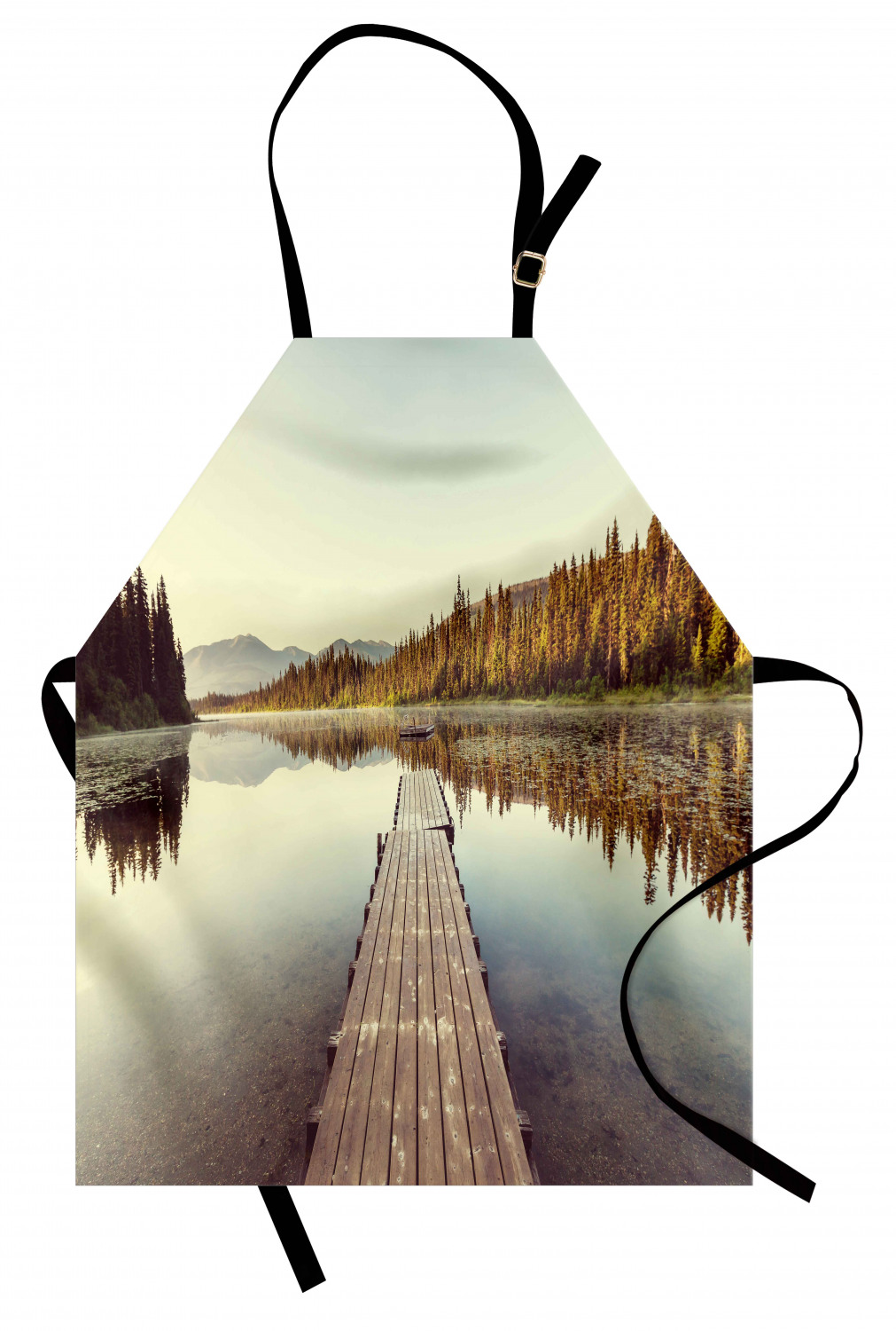 Fall Apron Unisex Kitchen Bib with Adjustable Neck Cooking Ambesonne