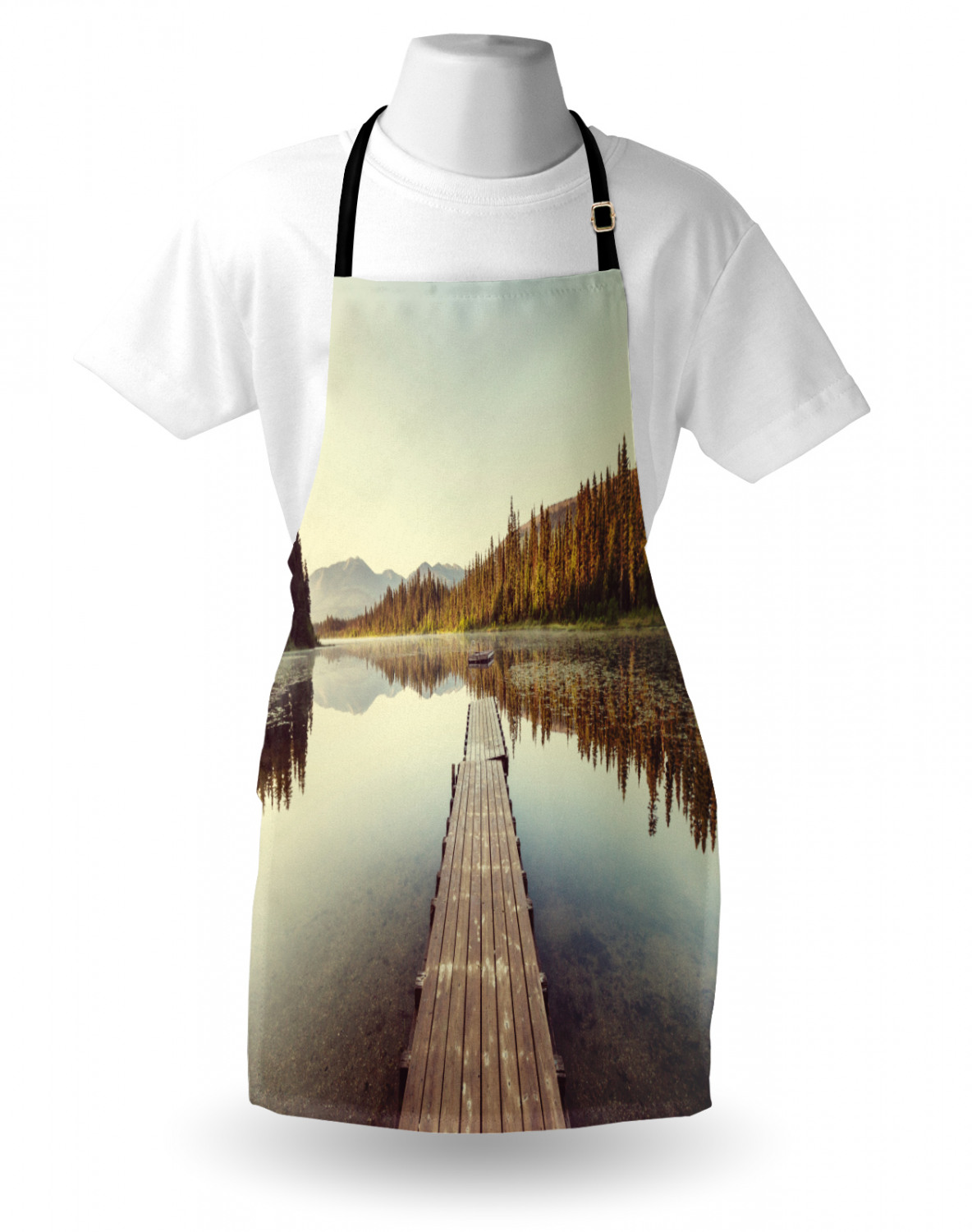 Fall Apron Unisex Kitchen Bib with Adjustable Neck Cooking Ambesonne