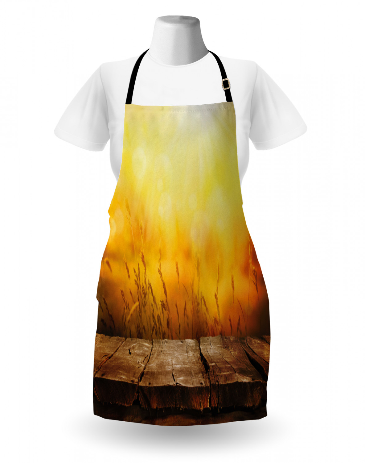 Fall Apron Unisex Kitchen Bib with Adjustable Neck Cooking Ambesonne