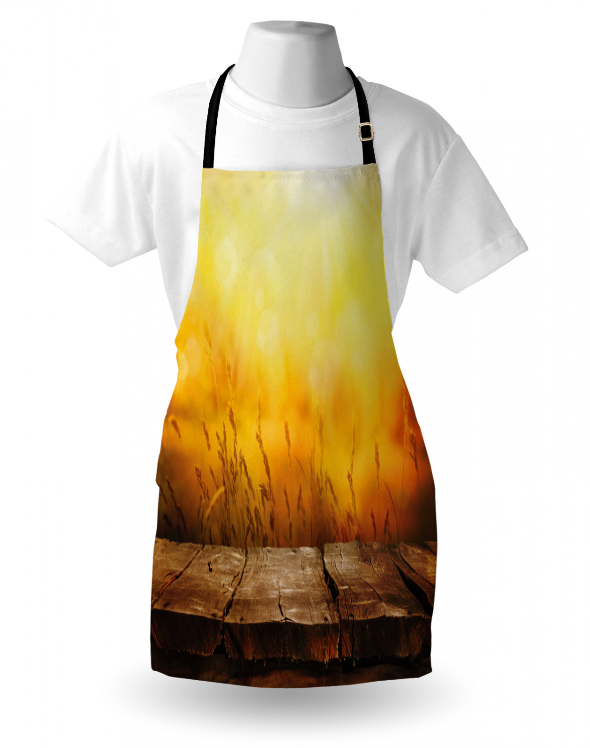 Fall Apron Unisex Kitchen Bib with Adjustable Neck Cooking Ambesonne