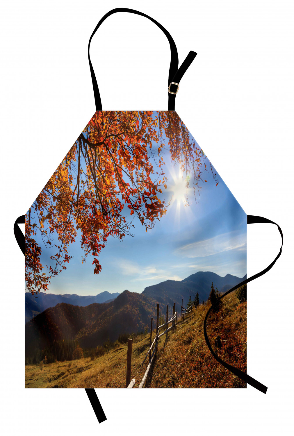 Fall Apron Unisex Kitchen Bib with Adjustable Neck Cooking Ambesonne