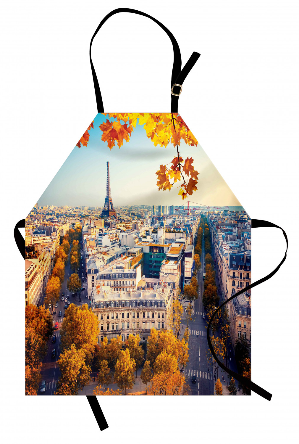 Fall Apron Unisex Kitchen Bib with Adjustable Neck Cooking Ambesonne