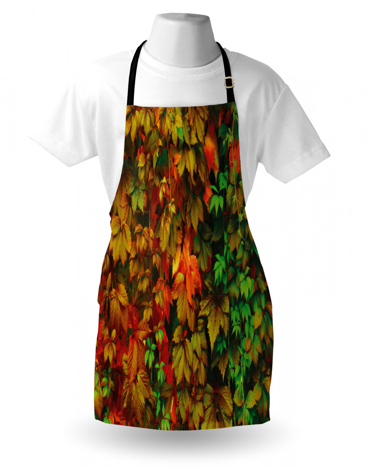 Fall Apron Unisex Kitchen Bib with Adjustable Neck Cooking Ambesonne