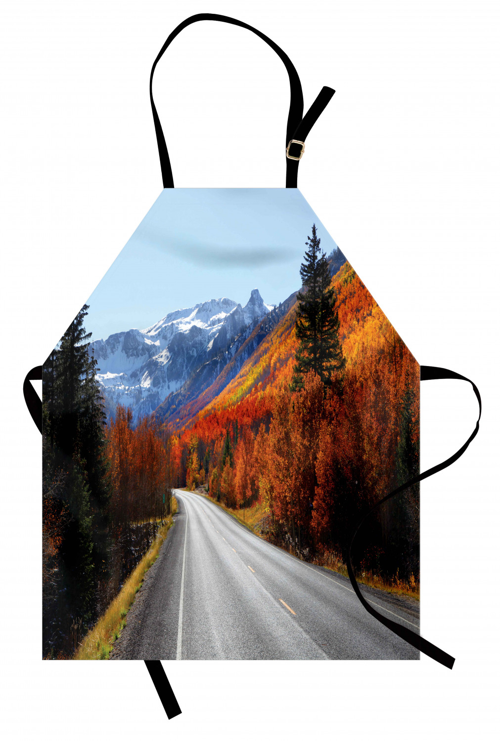 Fall Apron Unisex Kitchen Bib with Adjustable Neck Cooking Ambesonne