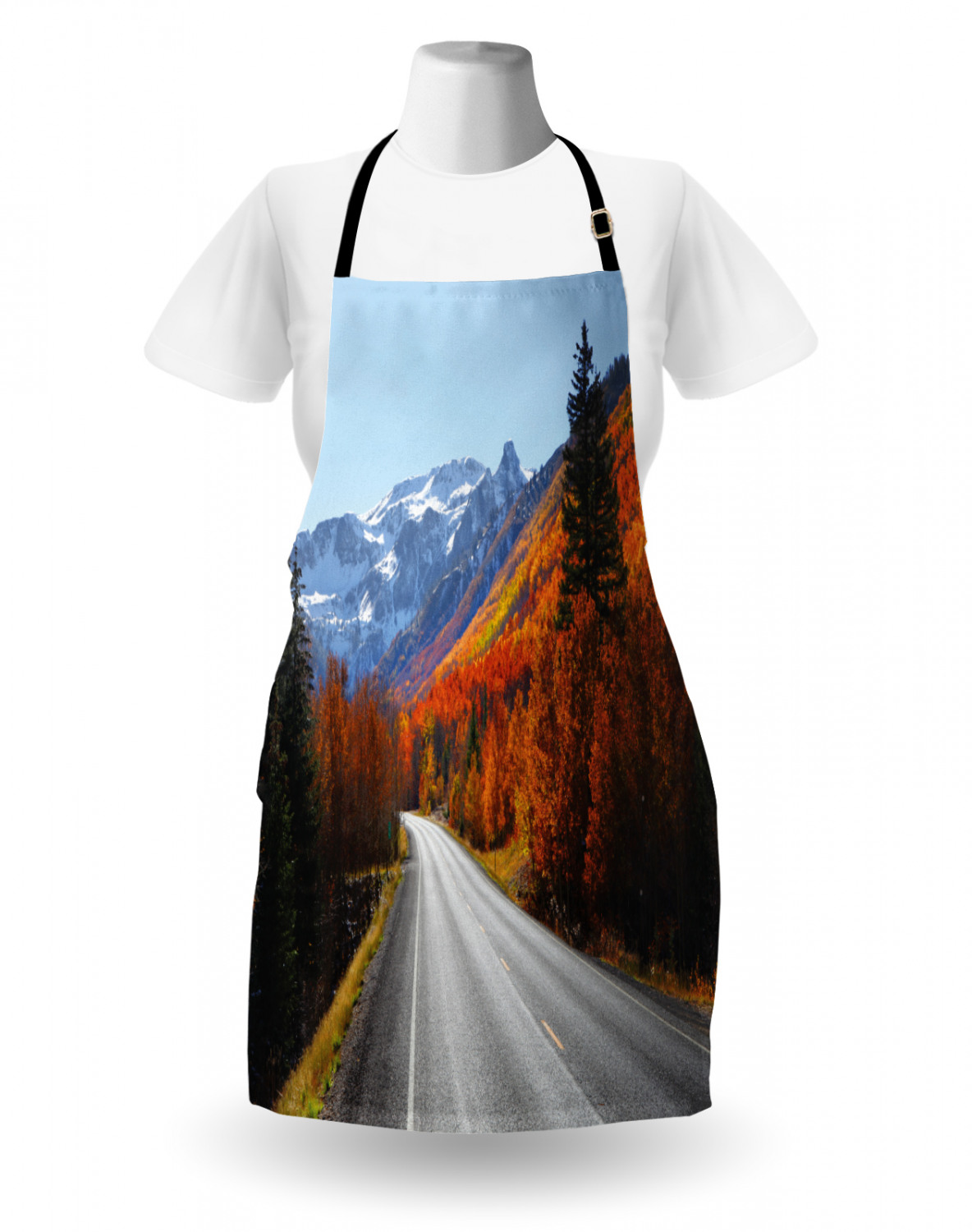 Fall Apron Unisex Kitchen Bib with Adjustable Neck Cooking Ambesonne