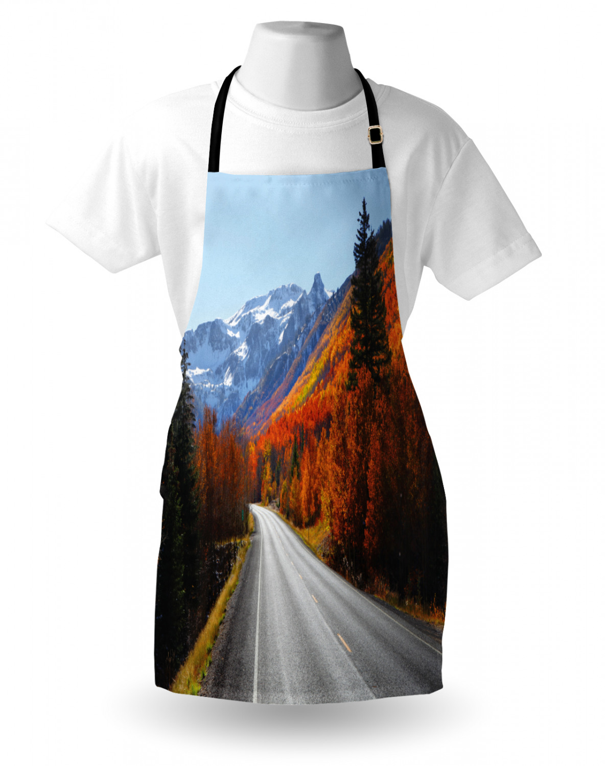 Fall Apron Unisex Kitchen Bib with Adjustable Neck Cooking Ambesonne