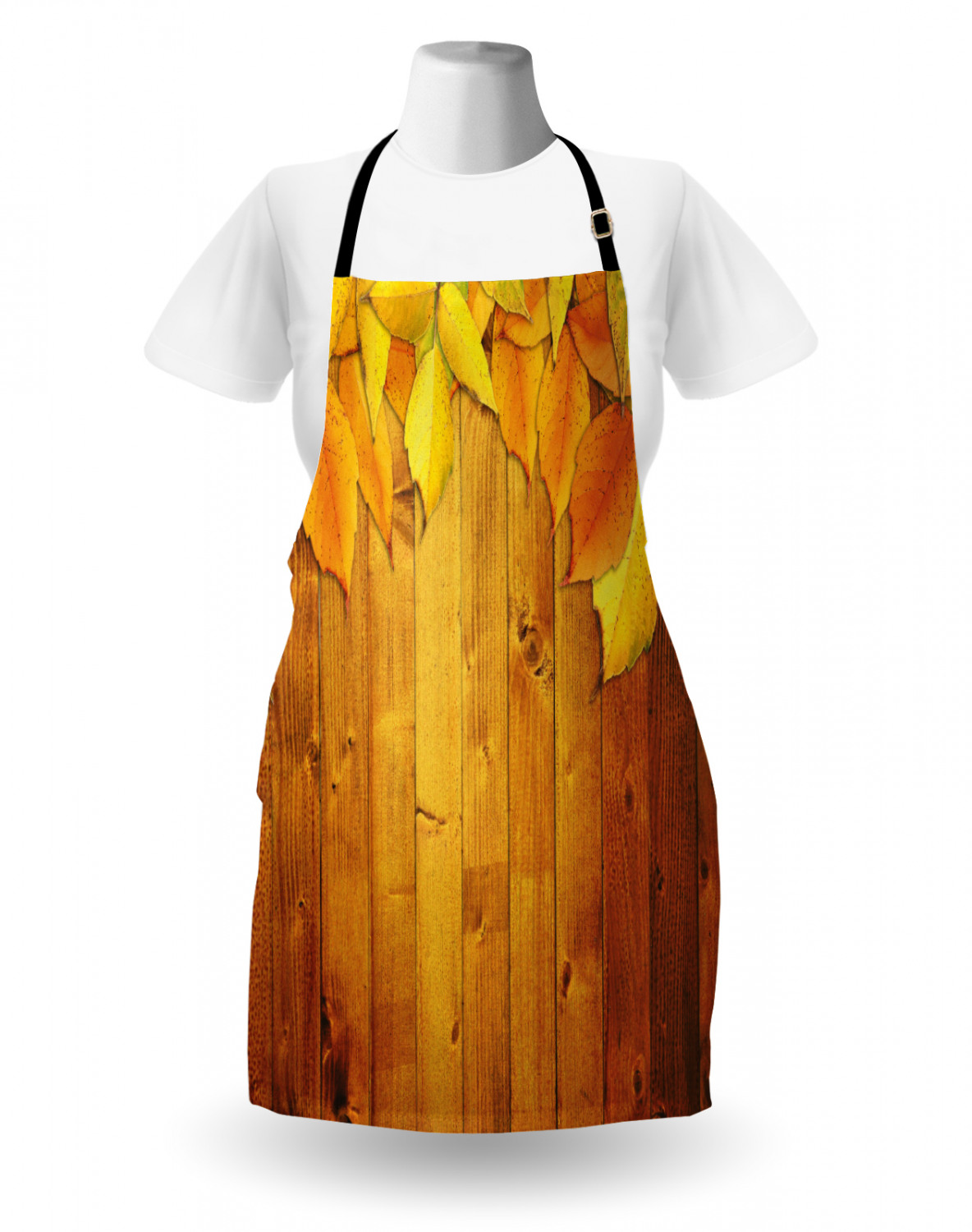 Fall Apron Unisex Kitchen Bib with Adjustable Neck Cooking Ambesonne