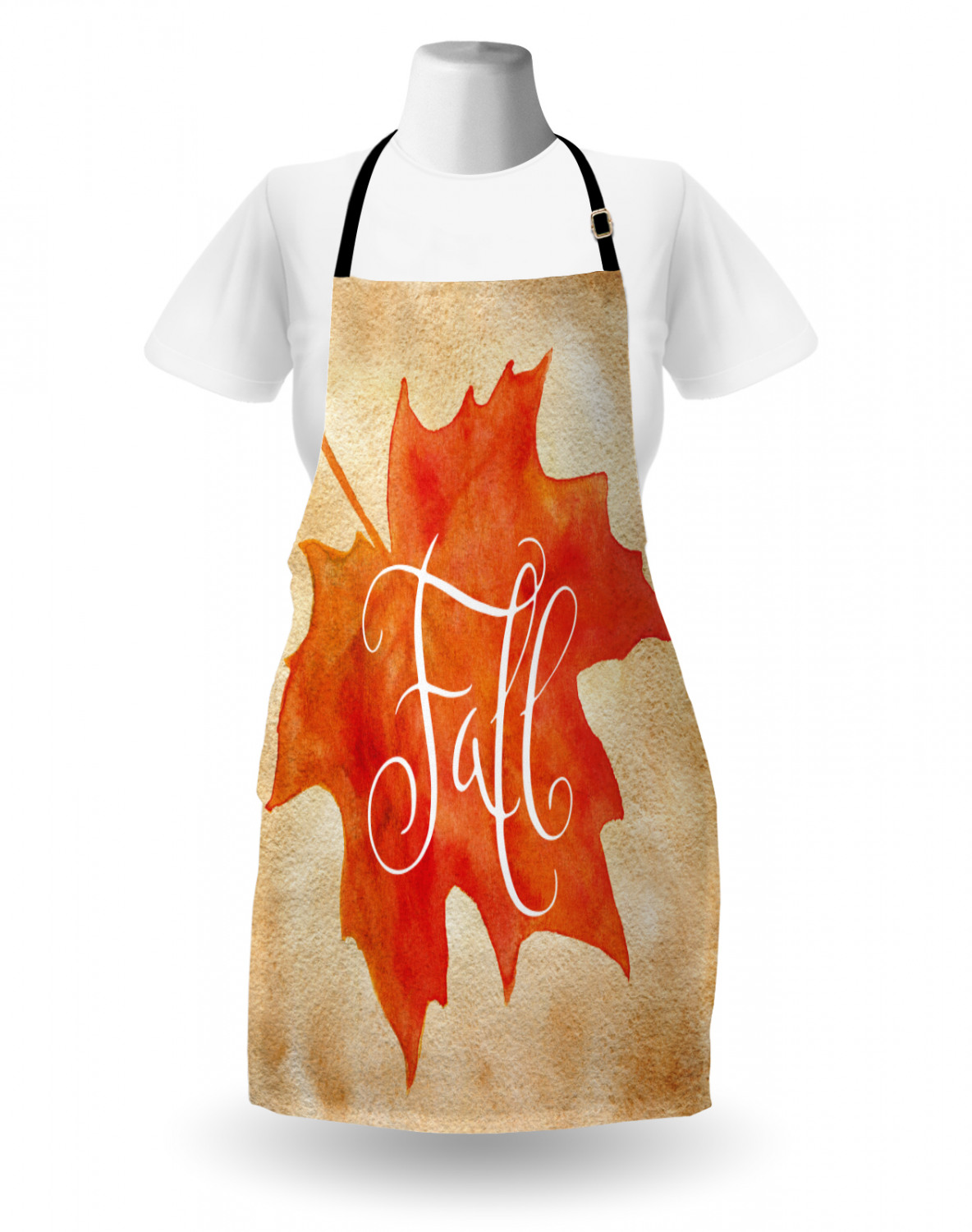 Fall Apron Unisex Kitchen Bib with Adjustable Neck Cooking Ambesonne