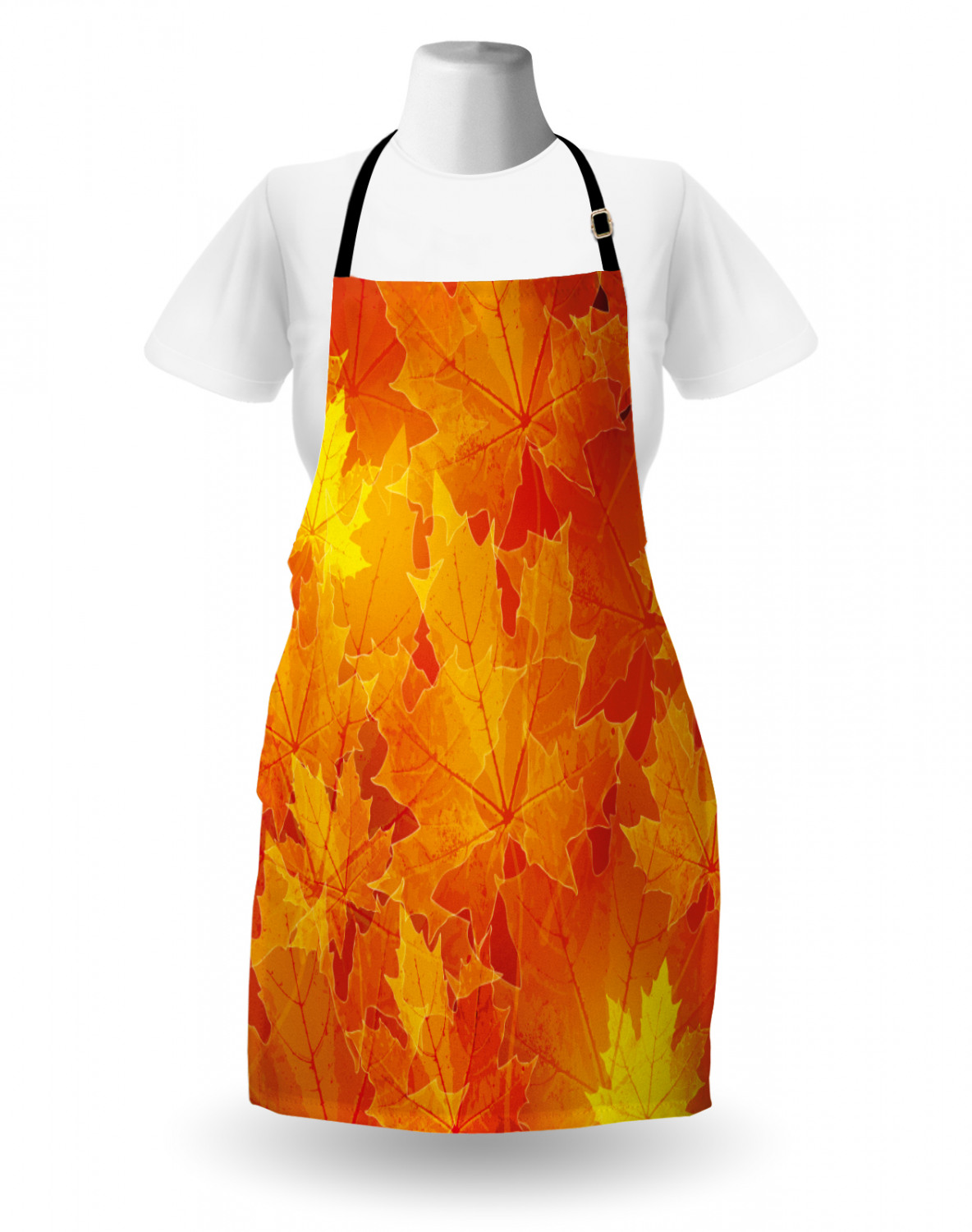 Fall Apron Unisex Kitchen Bib with Adjustable Neck Cooking Ambesonne