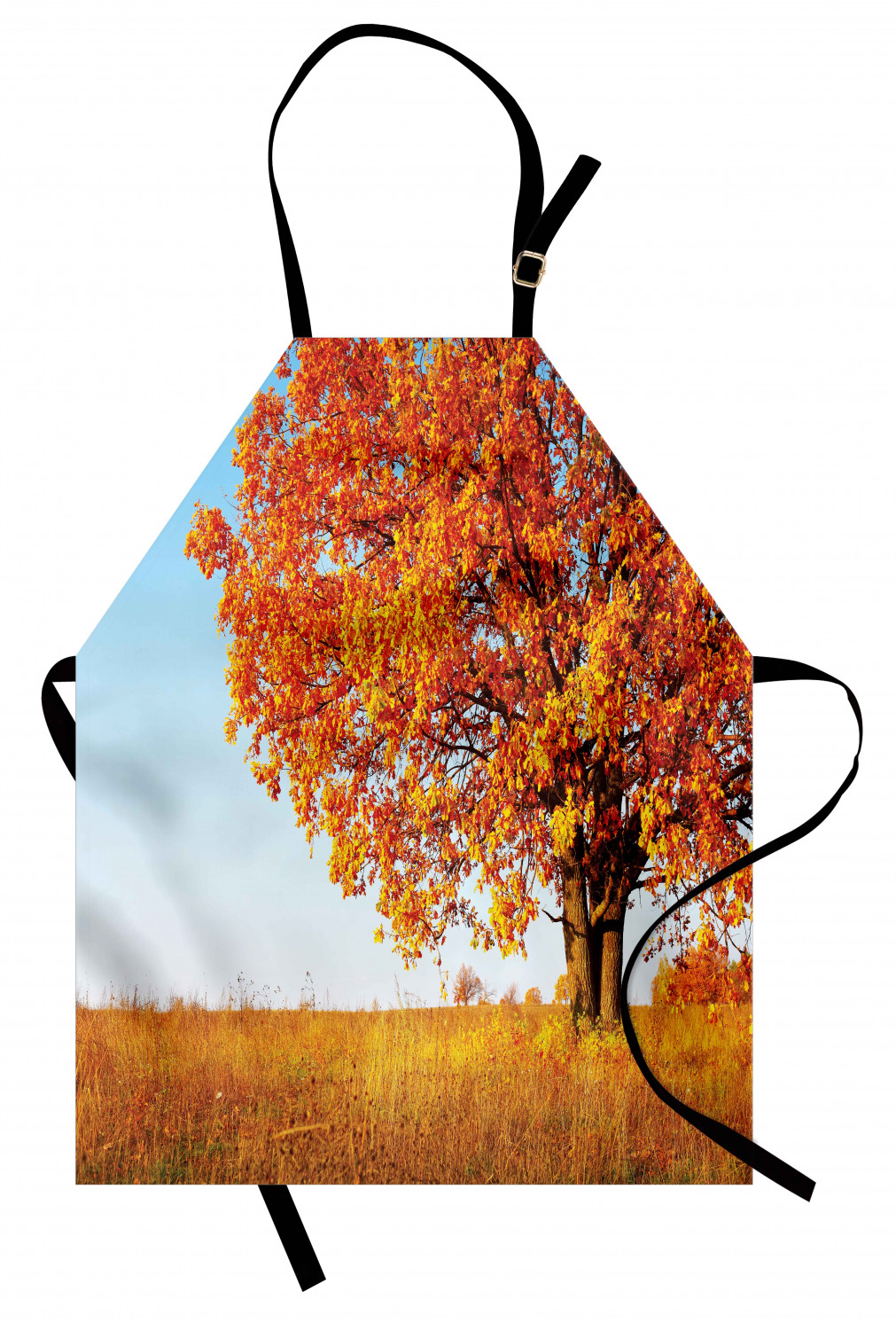 Fall Apron Unisex Kitchen Bib with Adjustable Neck Cooking Ambesonne