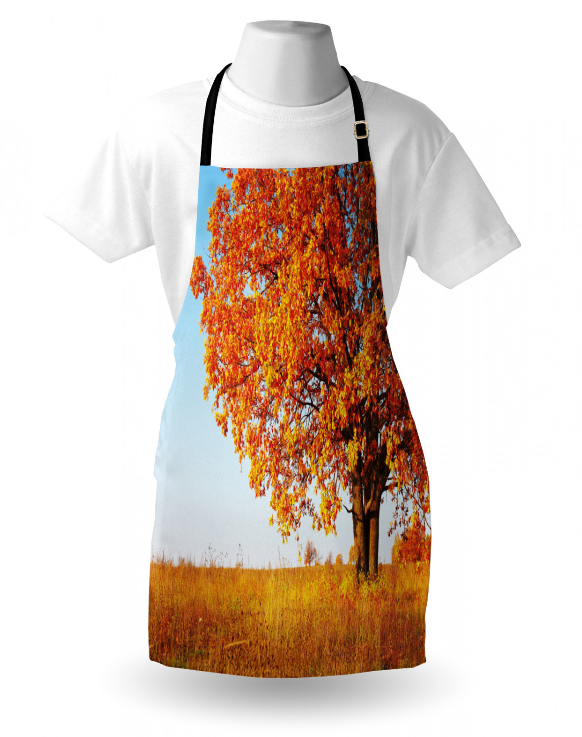 Fall Apron Unisex Kitchen Bib with Adjustable Neck Cooking Ambesonne