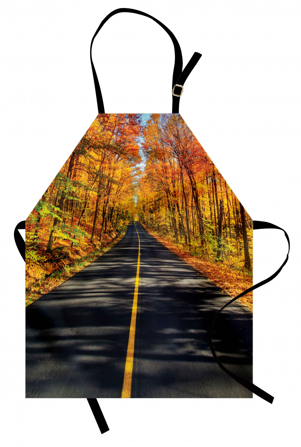 Fall Apron Unisex Kitchen Bib with Adjustable Neck Cooking Ambesonne