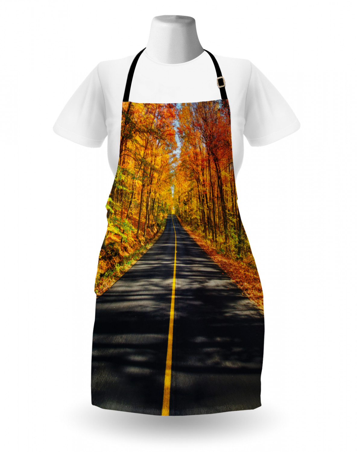 Fall Apron Unisex Kitchen Bib with Adjustable Neck Cooking Ambesonne