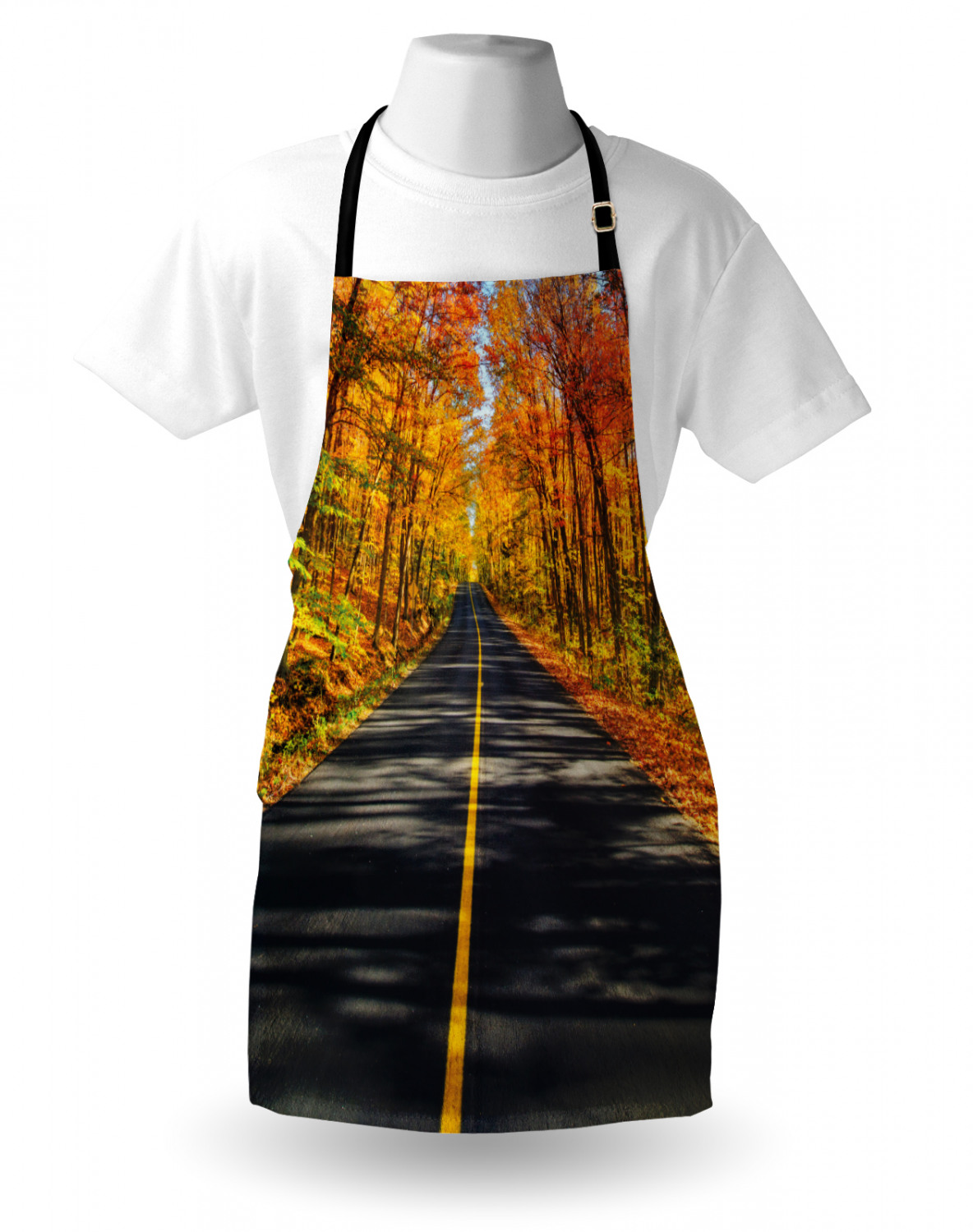 Fall Apron Unisex Kitchen Bib with Adjustable Neck Cooking Ambesonne