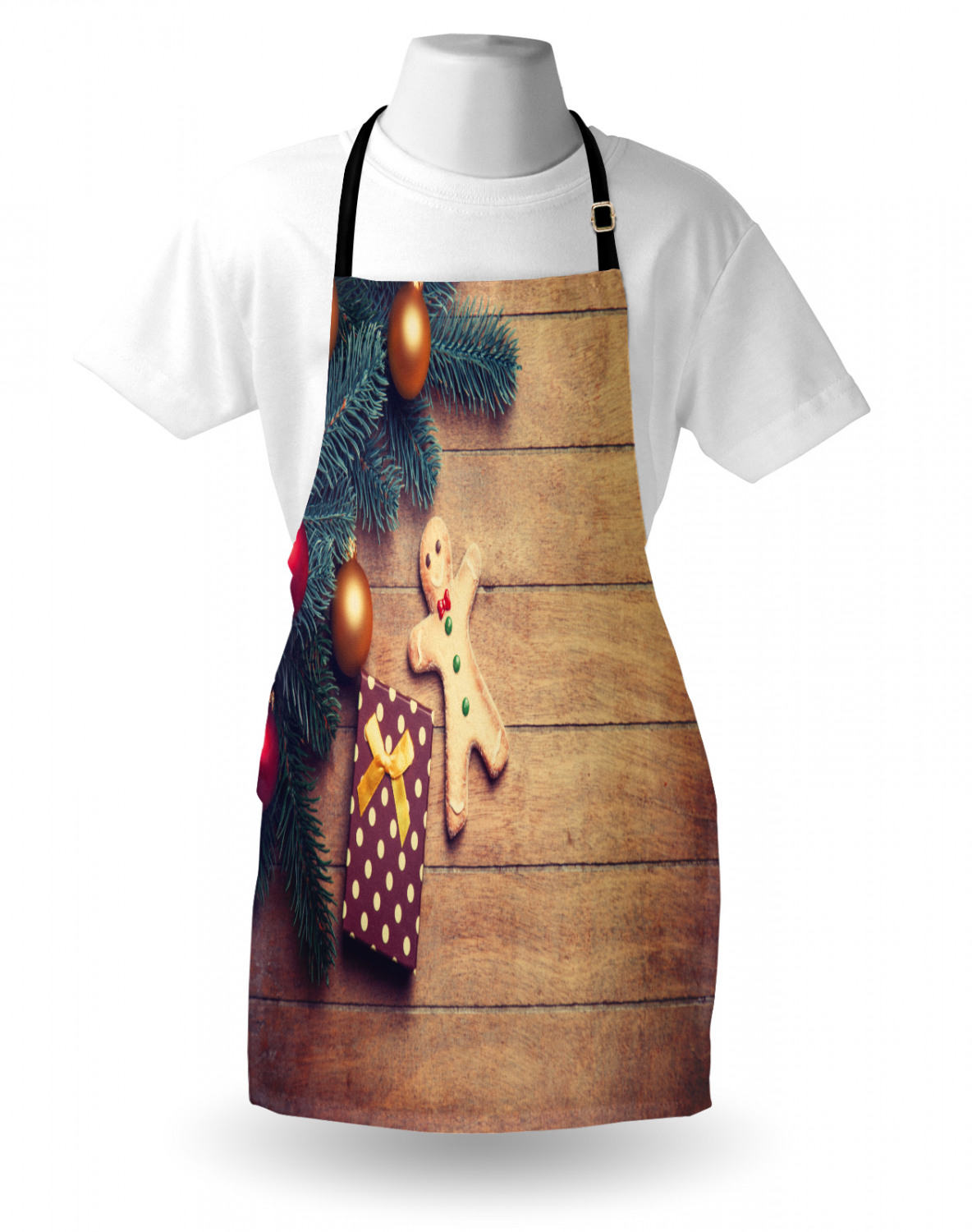 Gingerbread Man Apron Unisex Kitchen Bib with Adjustable Neck Cooking