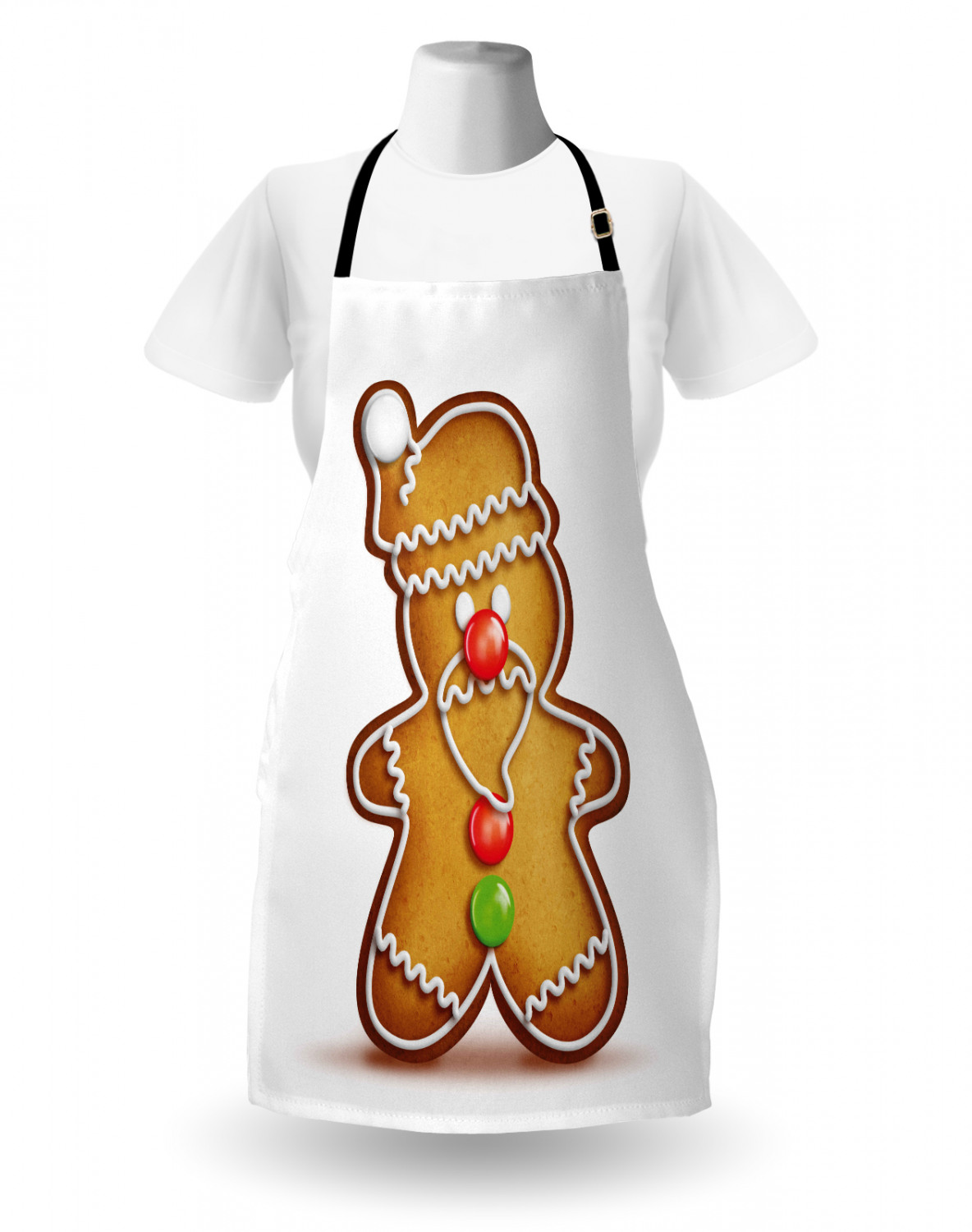 Gingerbread Man Apron Unisex Kitchen Bib with Adjustable Neck Cooking