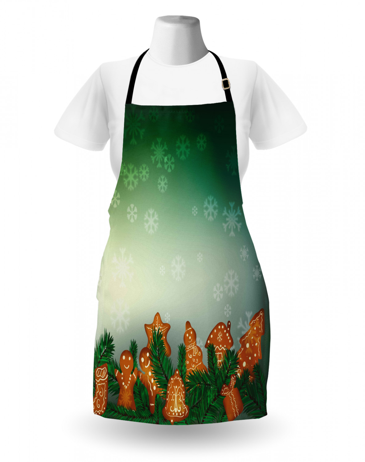 Gingerbread Man Apron Unisex Kitchen Bib with Adjustable Neck Cooking