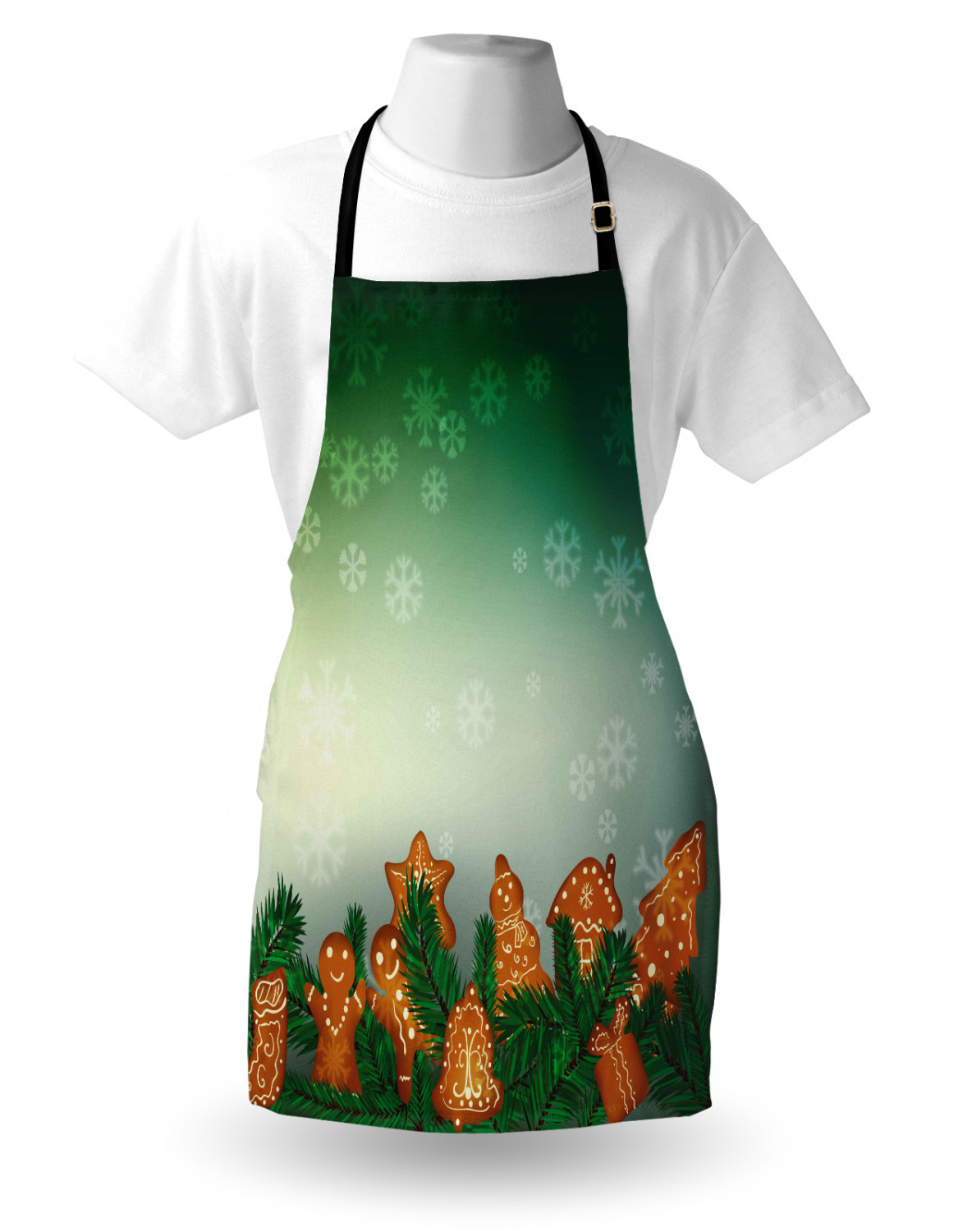 Gingerbread Man Apron Unisex Kitchen Bib with Adjustable Neck Cooking