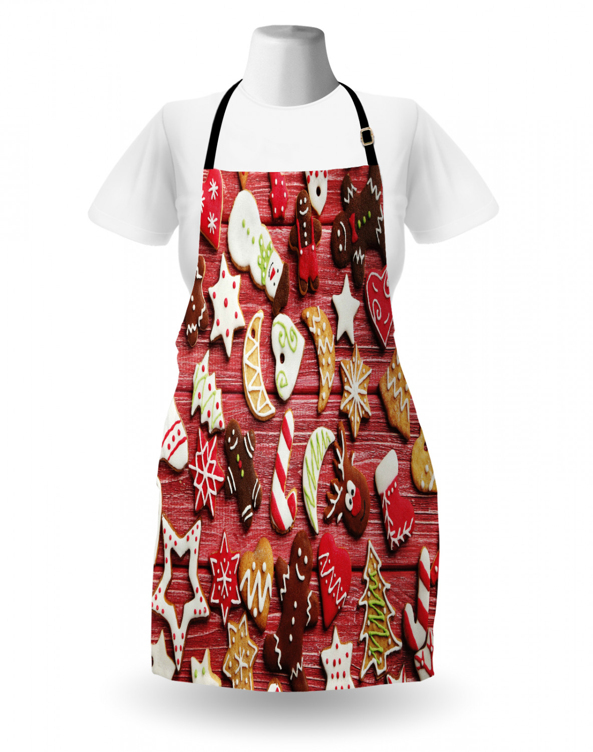 Gingerbread Man Apron Unisex Kitchen Bib with Adjustable Neck Cooking