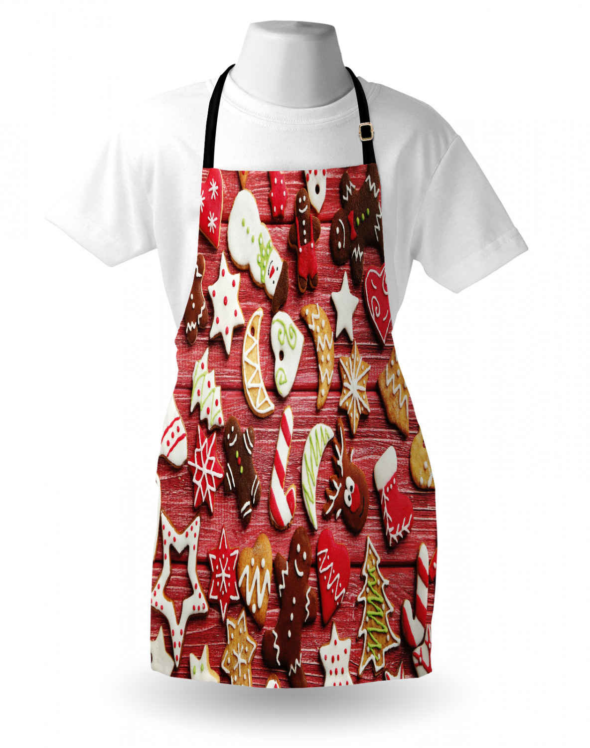 Gingerbread Man Apron Unisex Kitchen Bib with Adjustable Neck Cooking