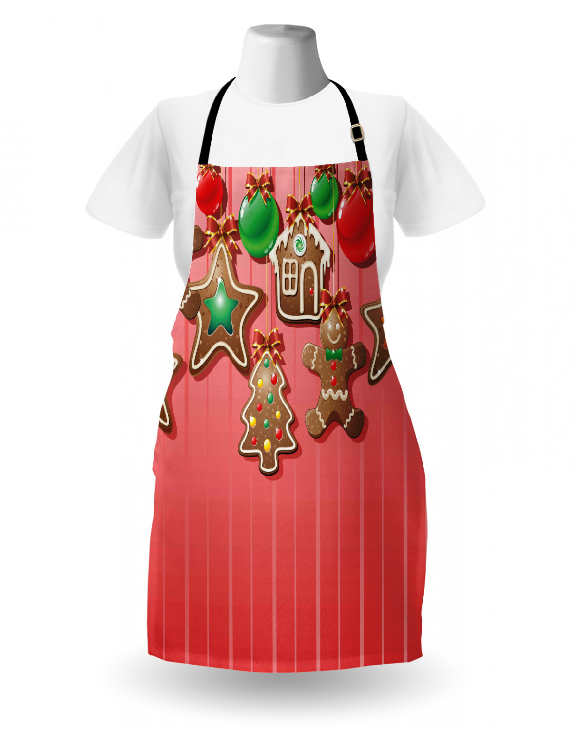 Gingerbread Man Apron Unisex Kitchen Bib with Adjustable Neck Cooking