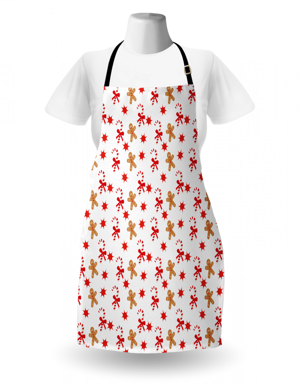 Gingerbread Man Apron Unisex Kitchen Bib with Adjustable Neck Cooking