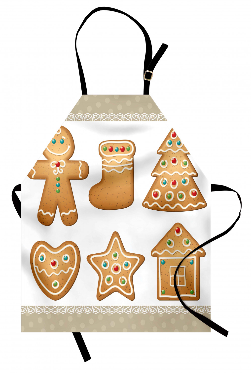 Gingerbread Man Apron Unisex Kitchen Bib with Adjustable Neck Cooking