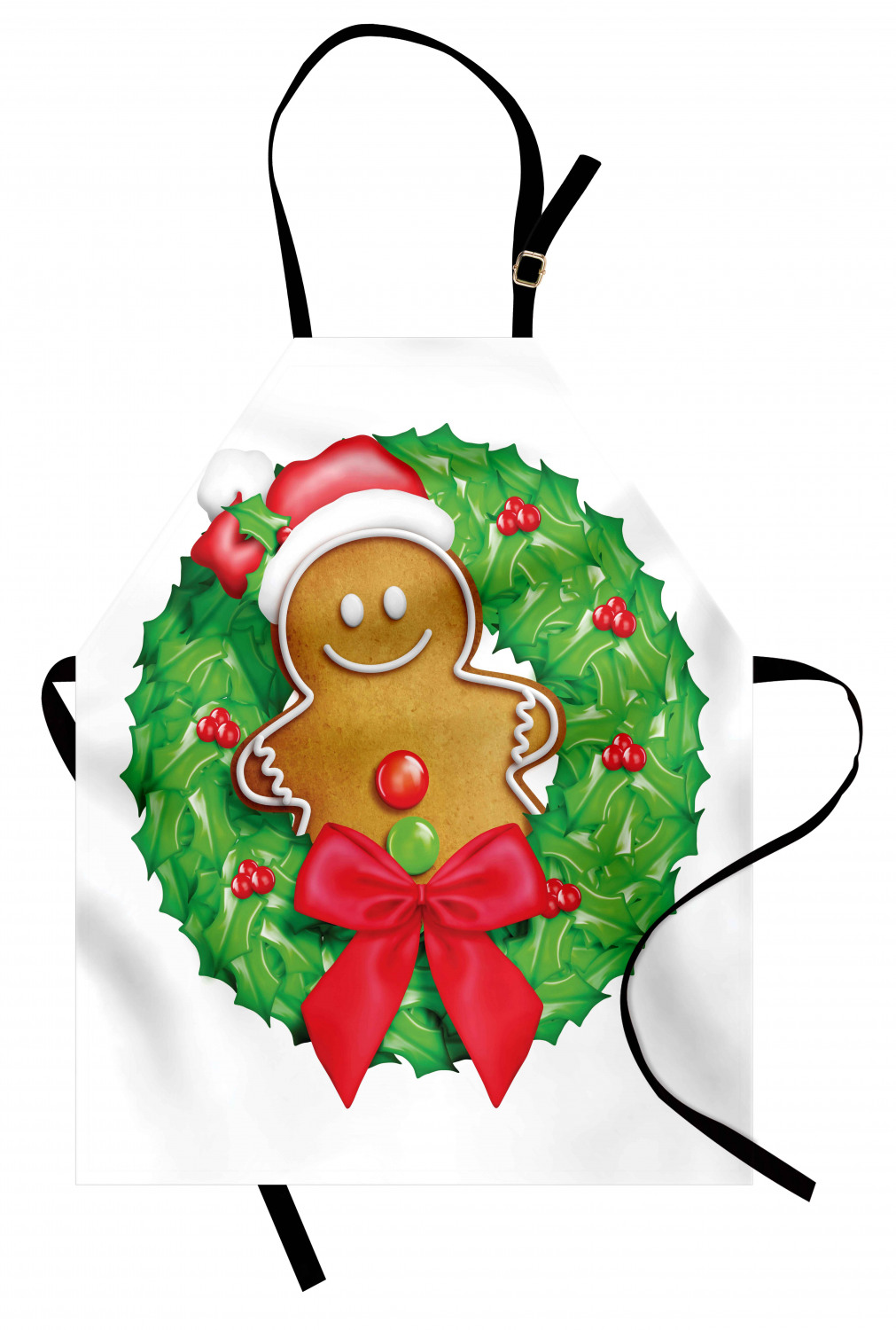 Gingerbread Man Apron Unisex Kitchen Bib with Adjustable Neck Cooking