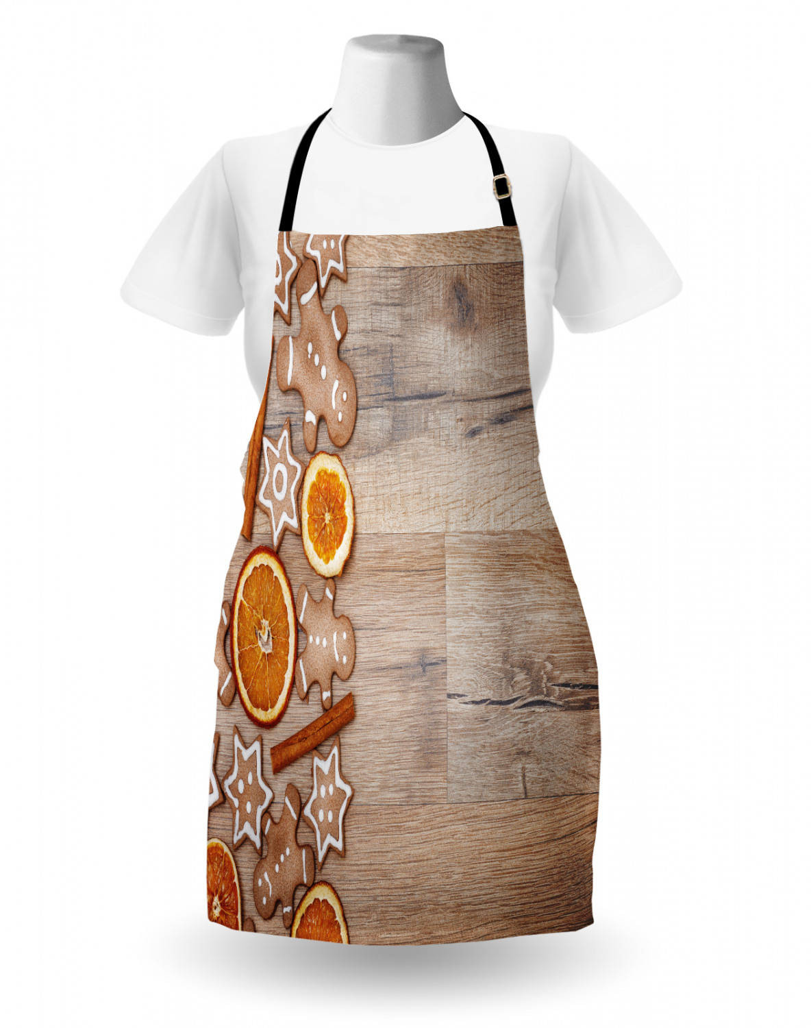 Gingerbread Man Apron Unisex Kitchen Bib with Adjustable Neck Cooking