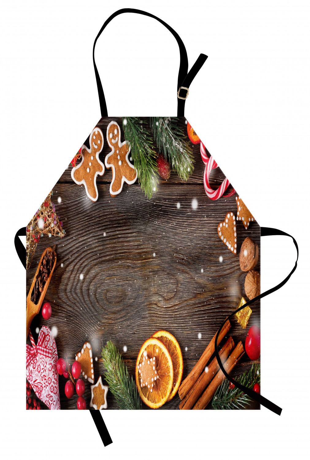 Gingerbread Man Apron Unisex Kitchen Bib with Adjustable Neck Cooking